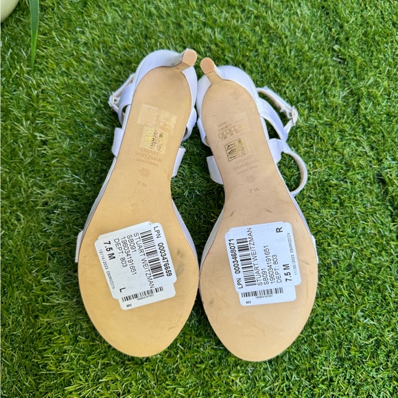 STUART WEITZMAN Mariposa Satin Platform Sandals size 7.5 - Picture 10 of 15